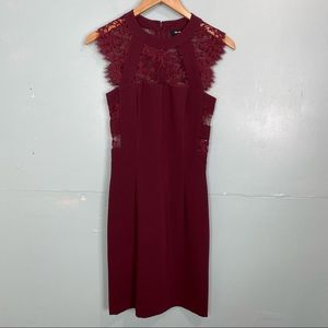 The Kooples Burgundy Lace Mini Dress